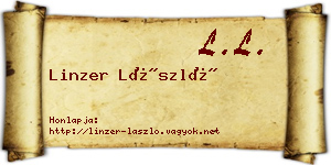 Linzer László névjegykártya